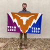 Texas-Longhorns vs Custom Team House Divided Flag, Custom Spirit Flag 2 Texas-Longhorns vs Custom Team House Divided Flag, Custom Spirit Flag