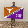 Texas-Longhorns vs Custom Team House Divided Flag, Custom Split Flag