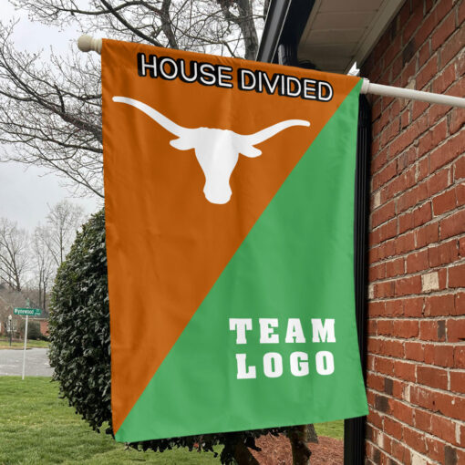 Texas-Longhorns vs Custom Team House Divided Flag, Custom Team Flag Texas-Longhorns vs Custom Team House Divided Flag, Custom Team Flag