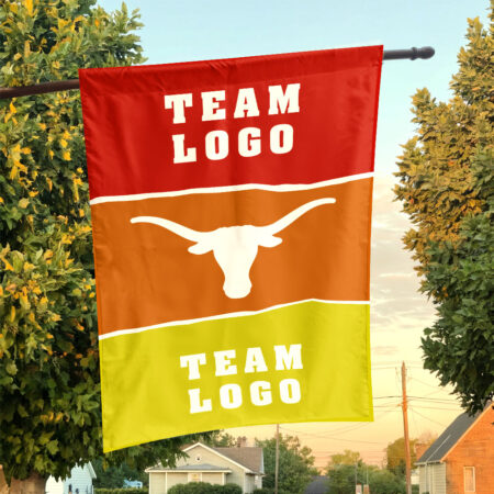 Texas-Longhorns vs Custom Team House Divided Flag, Custom Two Team Flag Texas-Longhorns vs Custom Team House Divided Flag, Custom Two Team Flag