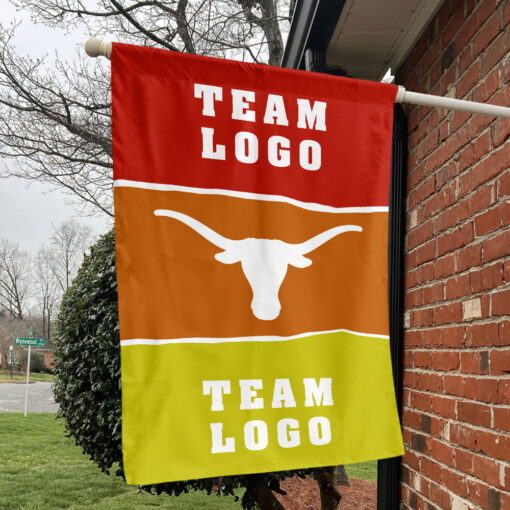 Texas-Longhorns vs Custom Team House Divided Flag, Custom Two Team Flag