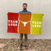 Texas-Longhorns vs Custom Team House Divided Flag, Custom Two Team Flag