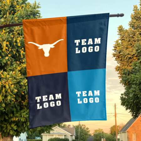 Texas-Longhorns vs Custom Team House Divided Flag, NCAA College Rivalry Flag Texas-Longhorns vs Custom Team House Divided Flag, NCAA College Rivalry Flag