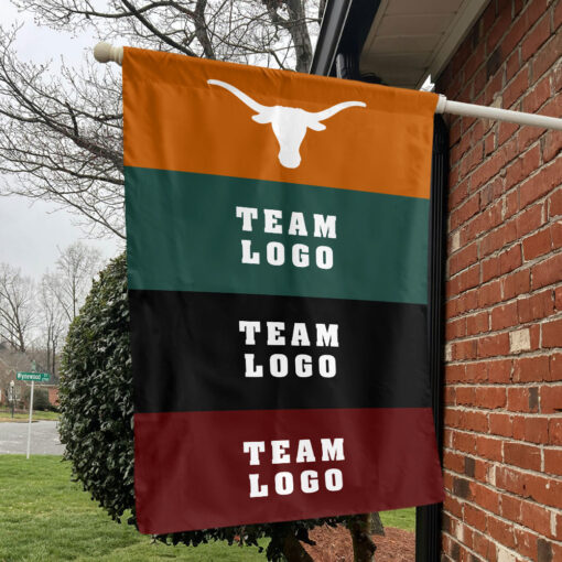 Texas-Longhorns vs Custom Team House Divided Flag, NCAA Rival Flag Texas-Longhorns vs Custom Team House Divided Flag, NCAA Rival Flag