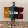Texas-Longhorns vs Custom Team House Divided Flag, NCAA Rival Flag 2 Texas-Longhorns vs Custom Team House Divided Flag, NCAA Rival Flag