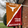 Texas-Longhorns vs Custom Team House Divided Flag, NCAA Rivalry Flag 1 Texas-Longhorns vs Custom Team House Divided Flag, NCAA Rivalry Flag