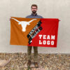 Texas-Longhorns vs Custom Team House Divided Flag, NCAA Team Flag 2 Texas-Longhorns vs Custom Team House Divided Flag, NCAA Team Flag