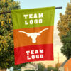 Texas-Longhorns vs Custom Team House Divided Flag, NCAA Two Team Flag