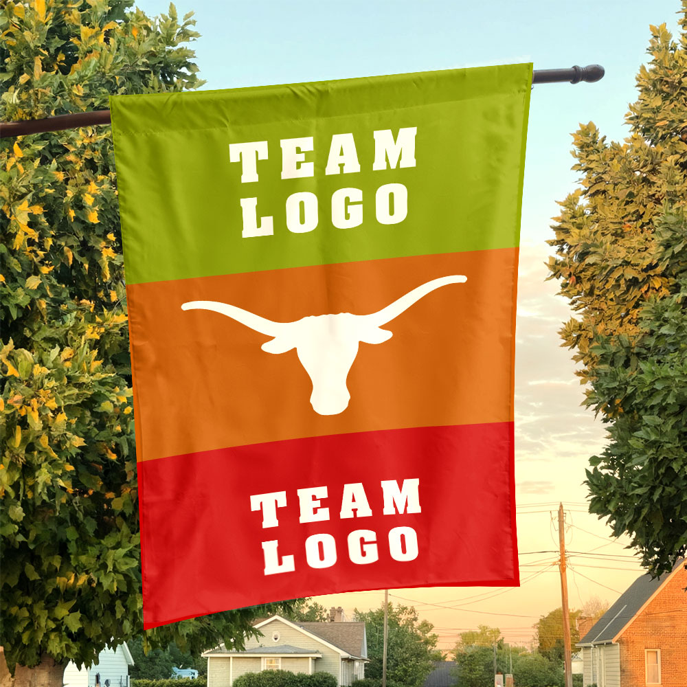 Texas-Longhorns vs Custom Team House Divided Flag, NCAA Two Team Flag Texas-Longhorns vs Custom Team House Divided Flag, NCAA Two Team Flag