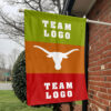 Texas-Longhorns vs Custom Team House Divided Flag, NCAA Two Team Flag 1 Texas-Longhorns vs Custom Team House Divided Flag, NCAA Two Team Flag