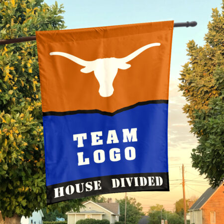 Texas-Longhorns vs Custom Team House Divided Flag, Personalized House Flag