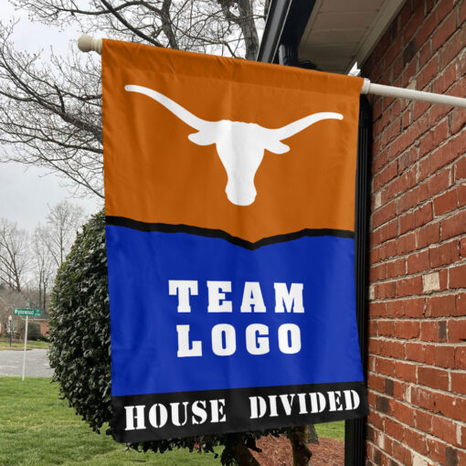 Texas-Longhorns vs Custom Team House Divided Flag, Personalized House Flag Texas-Longhorns vs Custom Team House Divided Flag, Personalized House Flag