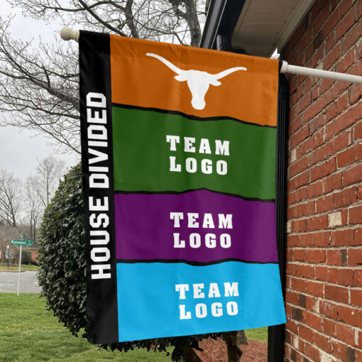 Texas-Longhorns vs Custom Team House Divided Flag, Personalized Rival Flag Texas-Longhorns vs Custom Team House Divided Flag, Personalized Rival Flag