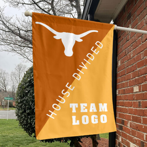 Texas-Longhorns vs Custom Team House Divided Flag, Personalized Split Flag Texas-Longhorns vs Custom Team House Divided Flag, Personalized Split Flag