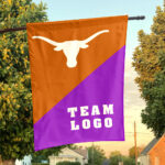 Texas-Longhorns vs Custom Team House Divided Flag, Personalized Team Flag