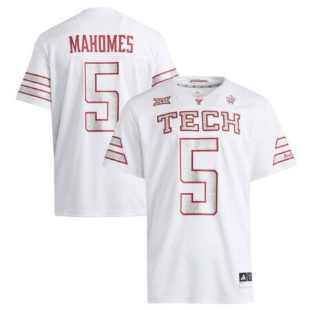 Texas Tech Red Raiders x Mahomes Premier Strategy Jersey – White, Limited Replica Fan Edition