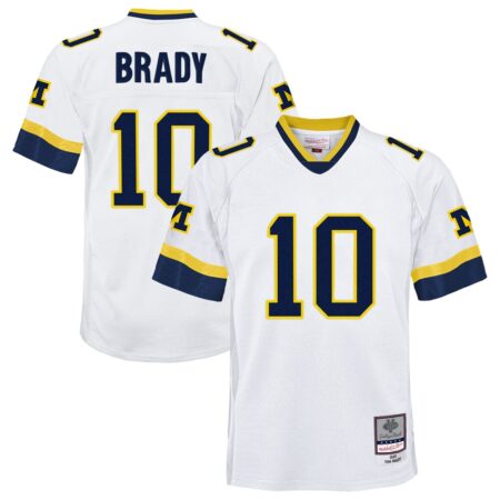 Tom Brady Michigan Wolverines Mitchell & Ness Youth 1999 College Vault Legacy Jersey – White, Limited Replica Fan Edition