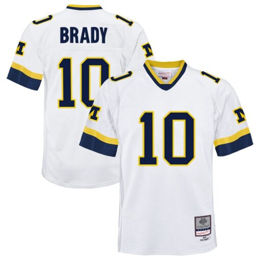 Tom Brady Michigan Wolverines Mitchell & Ness Youth 1999 College Vault Legacy Jersey – White, Limited Replica Fan Edition