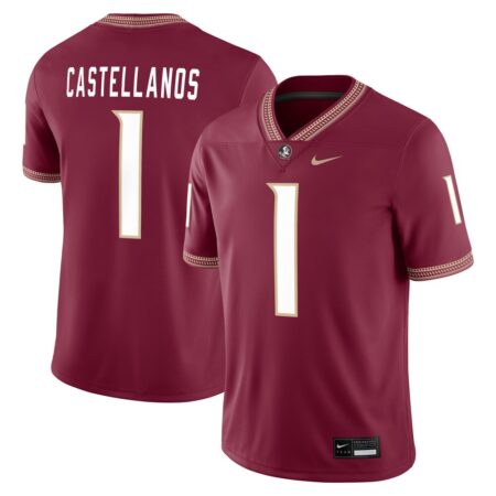 Tommy Castellanos Florida State Seminoles Nike Home NIL Football Game Jersey – Garnet, Limited Replica Fan Edition