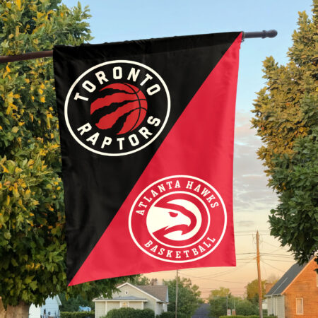 Toronto vs Atlanta House Divided Flag, NBA House Divided Flag Toronto vs Atlanta House Divided Flag, NBA House Divided Flag