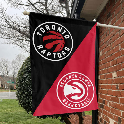 Toronto vs Atlanta House Divided Flag, NBA House Divided Flag Toronto vs Atlanta House Divided Flag, NBA House Divided Flag