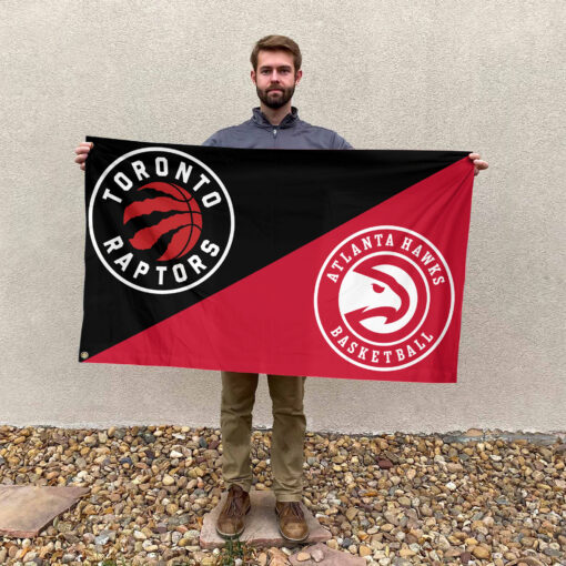 Toronto vs Atlanta House Divided Flag, NBA House Divided Flag Toronto vs Atlanta House Divided Flag, NBA House Divided Flag