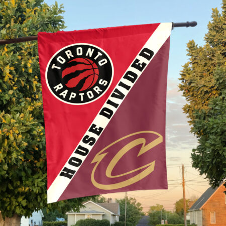 Toronto vs Cleveland House Divided Flag, NBA House Divided Flag Toronto vs Cleveland House Divided Flag, NBA House Divided Flag