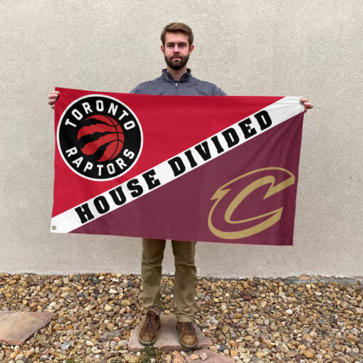Toronto vs Cleveland House Divided Flag, NBA House Divided Flag Toronto vs Cleveland House Divided Flag, NBA House Divided Flag