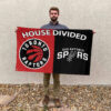 Toronto vs San Antonio House Divided Flag, NBA House Divided Flag 2 Toronto vs San Antonio House Divided Flag, NBA House Divided Flag