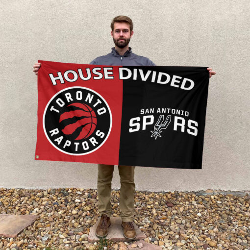 Toronto vs San Antonio House Divided Flag, NBA House Divided Flag Toronto vs San Antonio House Divided Flag, NBA House Divided Flag