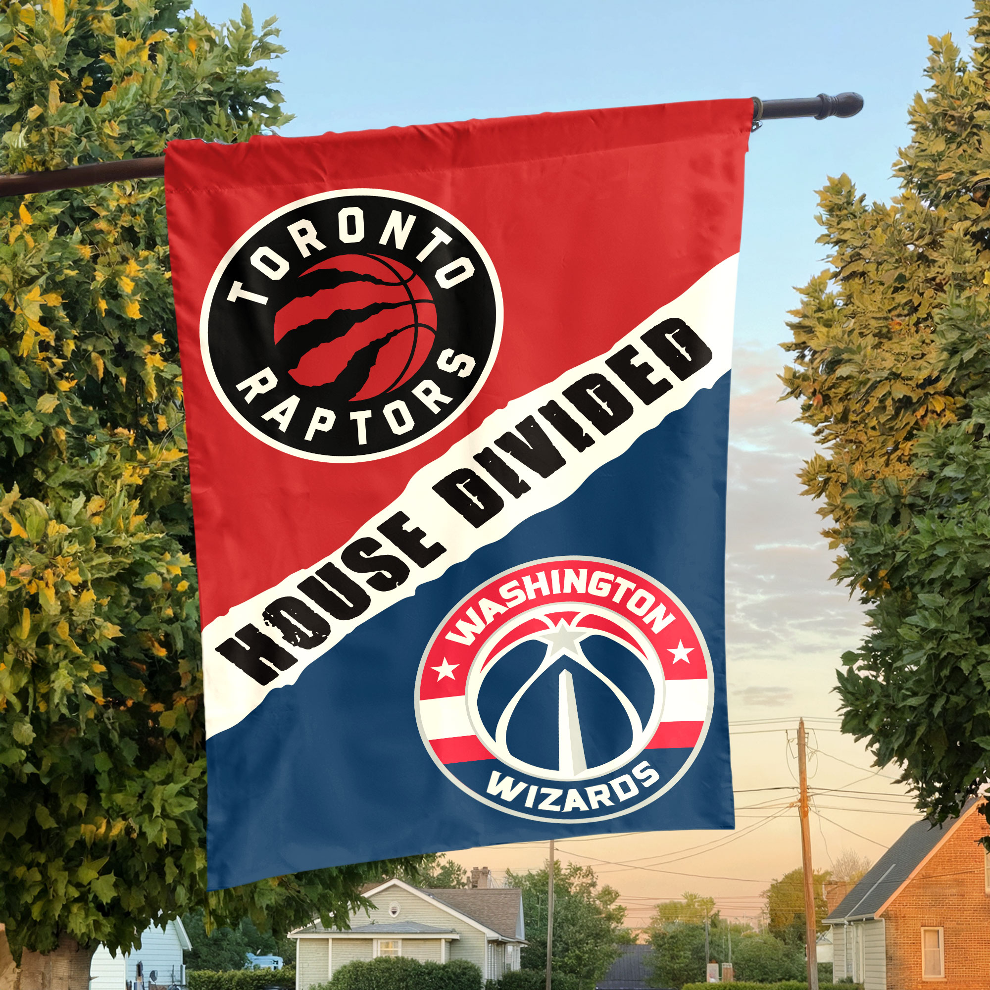 Toronto vs Washington House Divided Flag, NBA House Divided Flag Toronto vs Washington House Divided Flag, NBA House Divided Flag