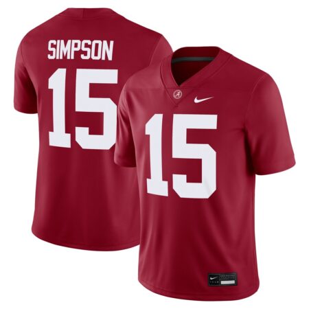 Ty Simpson Alabama Crimson Tide Nike NIL Football Game Jersey – Crimson, Limited Replica Fan Edition