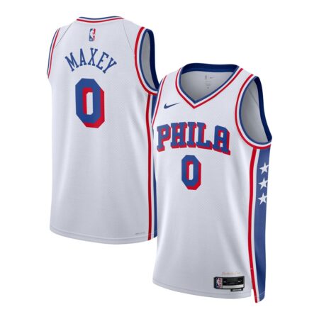 Tyrese Maxey Philadelphia 76ers Unisex Swingman Jersey – Association Edition – White, Limited Replica Fan Edition