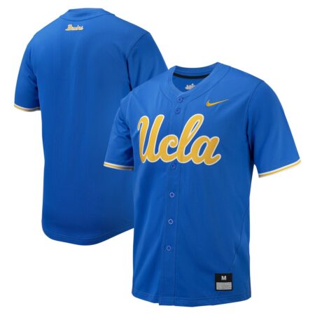 UCLA Bruins Nike Replica Full-Button Baseball Jersey – Blue, Limited Replica Fan Edition