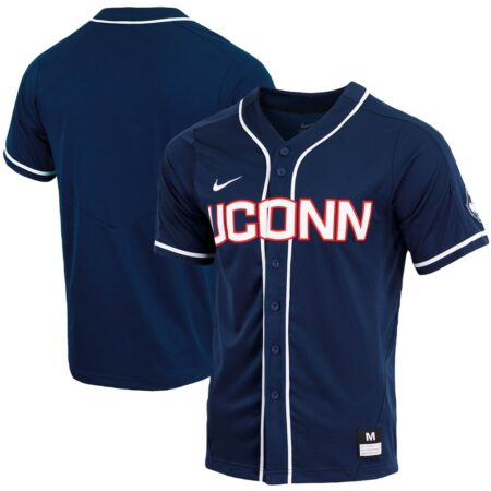 UConn Huskies Nike Replica Full-Button Baseball Jersey – Navy, Limited Replica Fan Edition