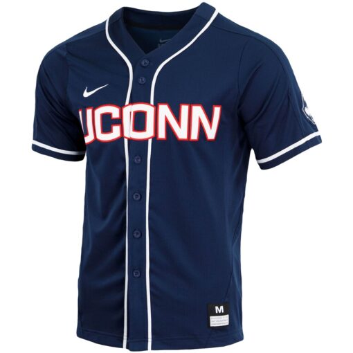 UConn Huskies Nike Replica Full-Button Baseball Jersey – Navy, Limited Replica Fan Edition