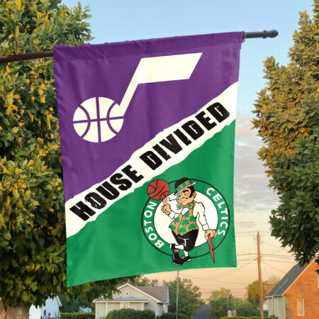 Utah vs Boston House Divided Flag, NBA House Divided Flag Utah vs Boston House Divided Flag, NBA House Divided Flag