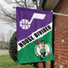 Utah vs Boston House Divided Flag, NBA House Divided Flag 1 Utah vs Boston House Divided Flag, NBA House Divided Flag