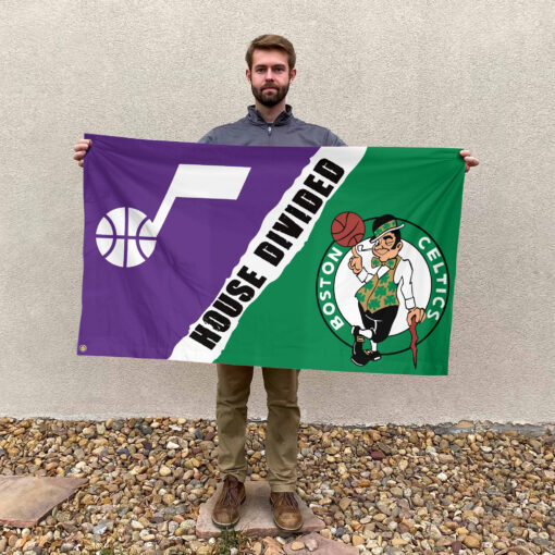 Utah vs Boston House Divided Flag, NBA House Divided Flag Utah vs Boston House Divided Flag, NBA House Divided Flag
