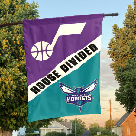 Utah vs Charlotte House Divided Flag, NBA House Divided Flag Utah vs Charlotte House Divided Flag, NBA House Divided Flag
