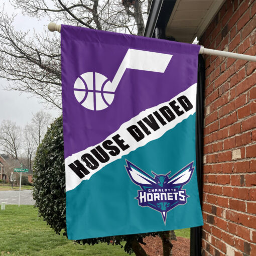 Utah vs Charlotte House Divided Flag, NBA House Divided Flag Utah vs Charlotte House Divided Flag, NBA House Divided Flag