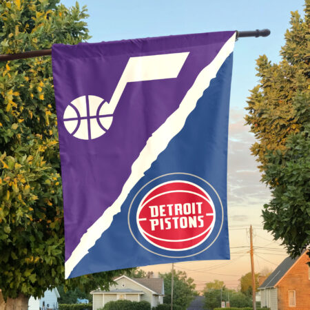 Utah vs Detroit House Divided Flag, NBA House Divided Flag Utah vs Detroit House Divided Flag, NBA House Divided Flag