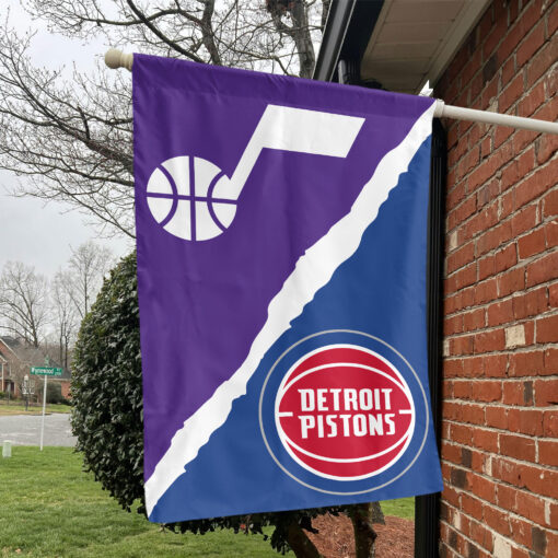 Utah vs Detroit House Divided Flag, NBA House Divided Flag Utah vs Detroit House Divided Flag, NBA House Divided Flag