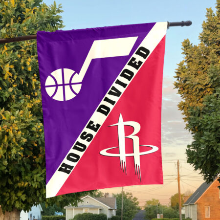 Utah vs Houston House Divided Flag, NBA House Divided Flag Utah vs Houston House Divided Flag, NBA House Divided Flag