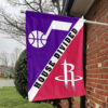 Utah vs Houston House Divided Flag, NBA House Divided Flag 1 Utah vs Houston House Divided Flag, NBA House Divided Flag