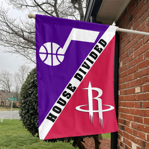 Utah vs Houston House Divided Flag, NBA House Divided Flag Utah vs Houston House Divided Flag, NBA House Divided Flag
