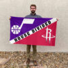 Utah vs Houston House Divided Flag, NBA House Divided Flag 2 Utah vs Houston House Divided Flag, NBA House Divided Flag