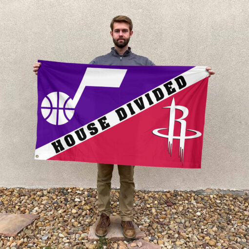 Utah vs Houston House Divided Flag, NBA House Divided Flag Utah vs Houston House Divided Flag, NBA House Divided Flag
