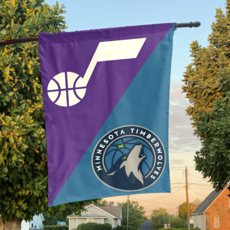 Utah vs Minnesota House Divided Flag, NBA House Divided Flag Utah vs Minnesota House Divided Flag, NBA House Divided Flag
