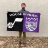 Utah vs Sacramento House Divided Flag, NBA House Divided Flag 2 Utah vs Sacramento House Divided Flag, NBA House Divided Flag